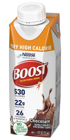 Boost Very High Calorie Nutritional Drink Very Vanilla, Made with Natural Chocolate Flavor & No Artificial Flavors, Colors & Sweeteners, 8 FL OZ...