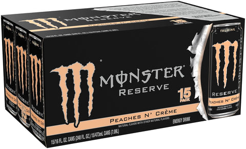 Monster Energy Reserve Peaches N Creme, Energy Drink,  (Pack of 15)