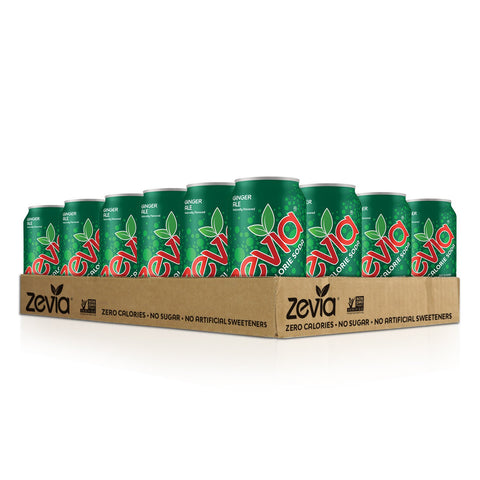 Zevia Zero Calorie Soda, Ginger Ale, Naturally Sweetened Soda, (24) 12 Ounce Cans; Ginger-flavored Carbonated Soda & Zero Calorie Energy Drink, Variety Pack, 12 Ounce (Pack of 12) Packaging May Vary