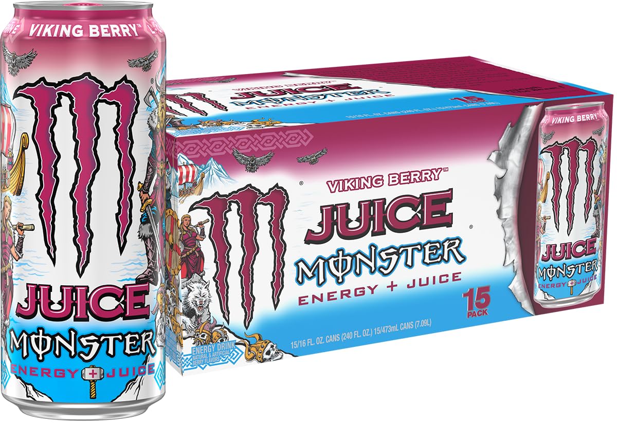 Monster Energy Juice Viking Berry, Energy + Juice, Energy Drink,  (Pack of 15)