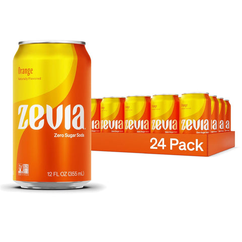 Zevia Zero Sugar Soda, Fruity Variety Pack, 12 oz Cans (24-Pack) – Naturally Sweetened, Zero Calorie Sugar Free Soda - Non-GMO Project Verified, Gluten-Free, Vegan