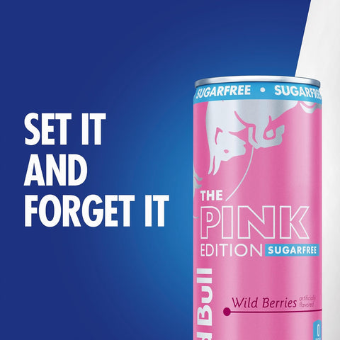 Red Bull Pink Edition Sugar Free Energy Drink, Wild Berries, 12 fl. oz., 6 x 4 Cans, Pack of 24 Cans, with 80mg Caffeine, Taurine & B Vitamins