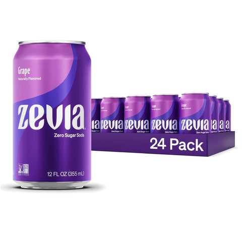 Zevia Zero Sugar Soda, Fruity Variety Pack, 12 oz Cans (24-Pack) – Naturally Sweetened, Zero Calorie Sugar Free Soda - Non-GMO Project Verified, Gluten-Free, Vegan