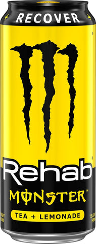 Monster Energy Rehab Tea + Lemonade + Energy, Energy Iced Tea,  (Pack of 15)