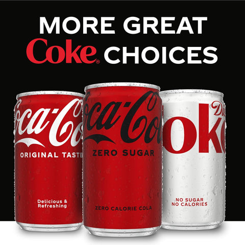 Coca-Cola Coke Zero Sugar Diet Soda Soft Drink, 7.5 fl oz, 20 Pack