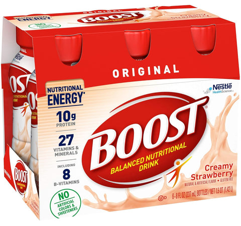 BOOST Original Balanced Nutritional Drink, Creamy Strawberry, 8 FL OZ (Pack of 6)