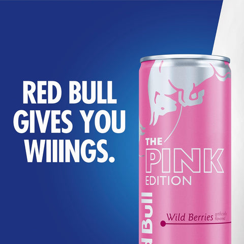 Red Bull Pink Edition Energy Drink, Wild Berries, 8.4 fl. oz., 6 x 4 Cans, Pack of 24 Cans, with 80mg Caffeine, Taurine & B Vitamins
