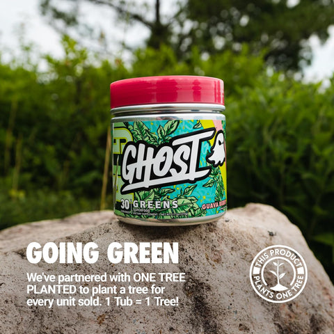 GHOST Greens Powder, Guava Berry - 30 Servings - 19 Superfood Greens & Reds Powder, Fruits, Vegetables, Spirulina, & Chlorella, Prebiotics