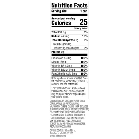 Rockstar Energy Drink, Sugar Free, 16 Fl Oz Can