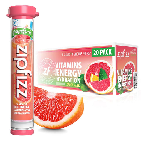 Zipfizz Daily Energy Drink Powder, Fruit Punch, 20 Pack 3-in-1 Sustained Energy, Rapid Hydration, and Essential Vitamins Sugar-Free Electrolyte Powder Contains Vitamin B-12 & Antioxidants