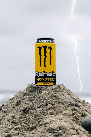 Monster Energy Rehab Tea + Lemonade + Energy, Energy Iced Tea,  (Pack of 15)