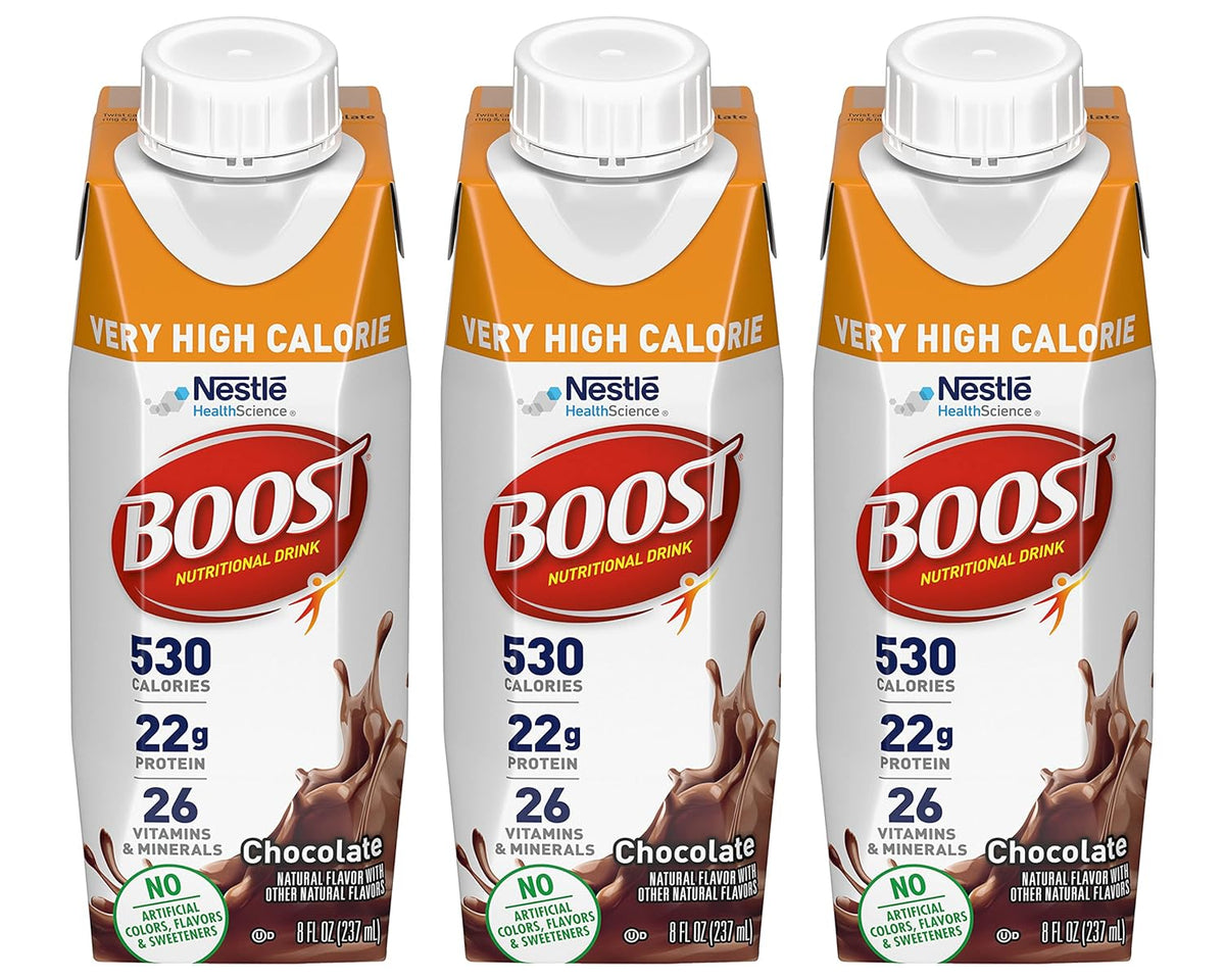 Boost Very High Calorie Nutritional Drink Very Vanilla, Made with Natural Chocolate Flavor & No Artificial Flavors, Colors & Sweeteners, 8 FL OZ...