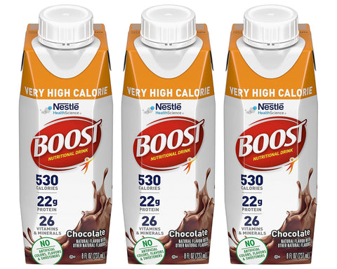 Boost Very High Calorie Nutritional Drink Very Vanilla, Made with Natural Chocolate Flavor & No Artificial Flavors, Colors & Sweeteners, 8 FL OZ...