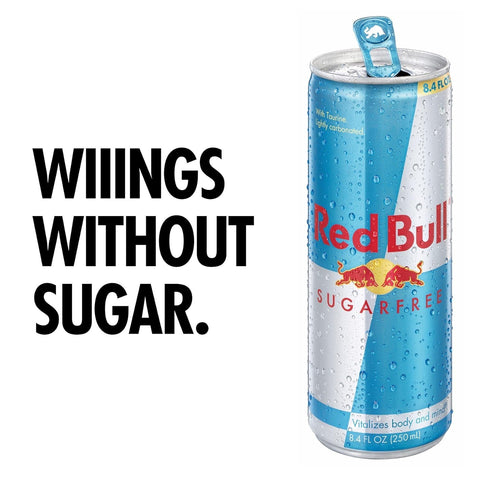 Red Bull Energy Drink, 12 Fl Oz, 24 Cans and Red Bull Sugar Free Energy Drink, 8.4 Fl Oz, 24 Cans (6 Packs of 4)