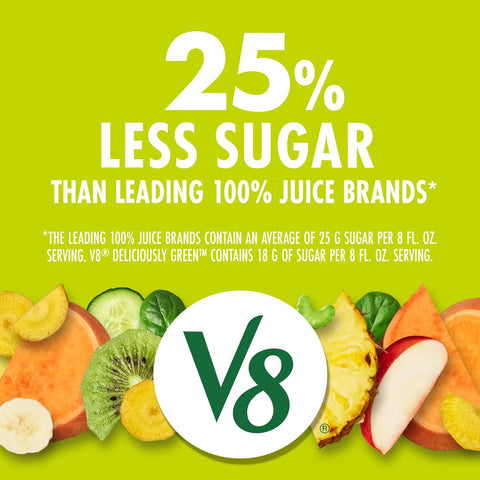 V8 Deliciously Green 100% Fruit and Vegetable Juice, 46 fl oz Bottle (Pack of 5)