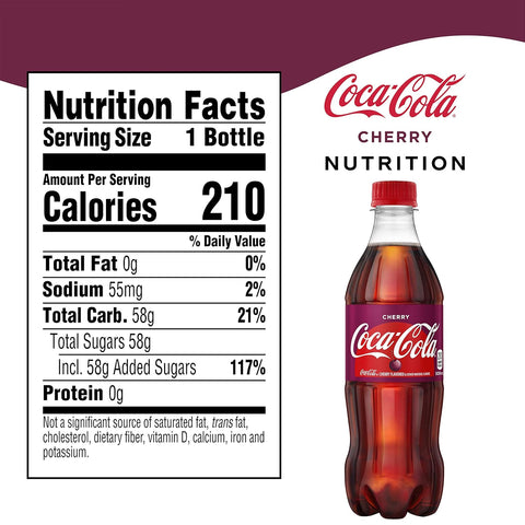 Coca-Cola Cherry Soda Soft Drink, 16.9 fl oz, 12 Pack