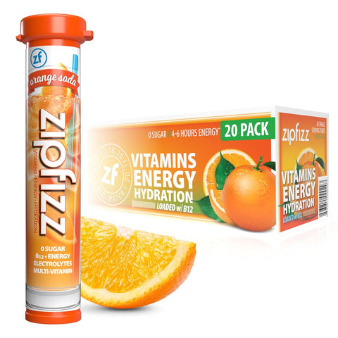 Zipfizz Daily Energy Drink Powder, Fruit Punch, 20 Pack 3-in-1 Sustained Energy, Rapid Hydration, and Essential Vitamins Sugar-Free Electrolyte Powder Contains Vitamin B-12 & Antioxidants