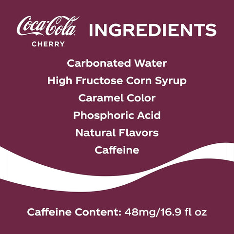 Coca-Cola Cherry Soda Soft Drink, 16.9 fl oz, 12 Pack