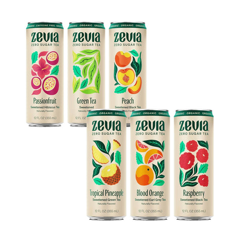 Zevia Zero Sugar Tea, Black Tea with Raspberry, 12 oz Cans (12-Pack) – Naturally Sweetened, Zero Calorie Sugar Free - Non-GMO Project Verified, Gluten-Free, Vegan