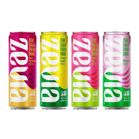 Zevia Zero Sugar Energy Drink, Mango Ginger, 12 oz Cans (12-Pack) – Naturally Sweetened, Zero Calorie Sugar Free Energy - Non-GMO Project Verified, Gluten-Free, Vegan