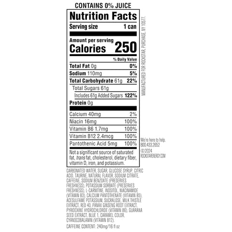 Rockstar Energy Drink Punched Berry Sangria, (12 Pack)