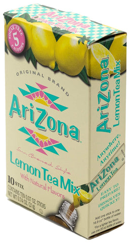 Arizona Lemon Iced Tea Stix Sugar Free, 10 Count Per Box (Pack of 12) Single Serving Drink Powder Packets
