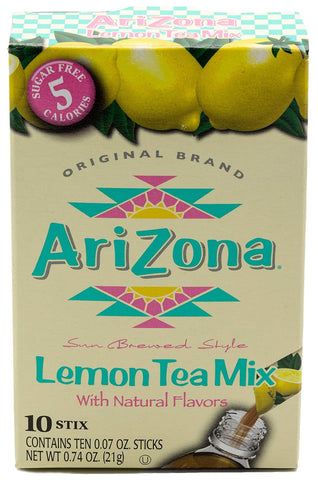 Arizona Lemon Iced Tea Stix Sugar Free, 10 Count Per Box (Pack of 12) Single Serving Drink Powder Packets