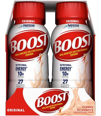BOOST Original Balanced Nutritional Drink, Creamy Strawberry, 8 FL OZ (Pack of 6)