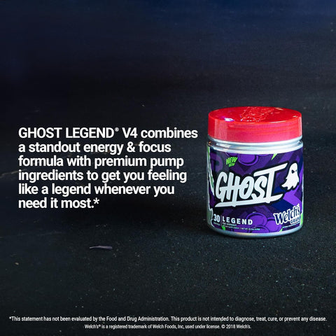 GHOST Legend Pre-Workout Powder, Welch's Grape - 30 Servings – Pre-Workout for Men & Women