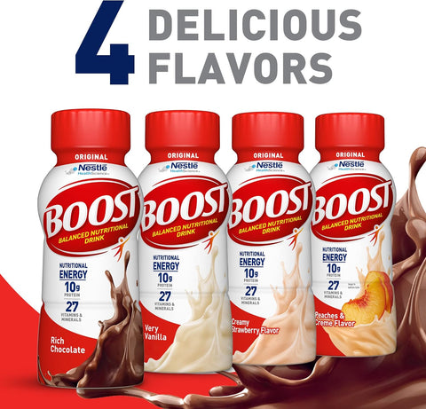 BOOST Original Nutritional Drink, Rich Chocolate, 8 Fl Oz (Pack of 6) (Packaging May Vary)