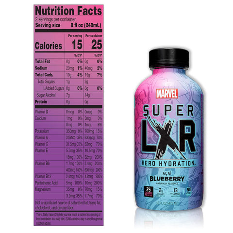 AriZona x Marvel Super LXR Hero Hydration - Acai Blueberry  (Pack of 12)