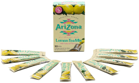 Arizona Lemon Iced Tea Stix Sugar Free, 10 Count Per Box (Pack of 12) Single Serving Drink Powder Packets