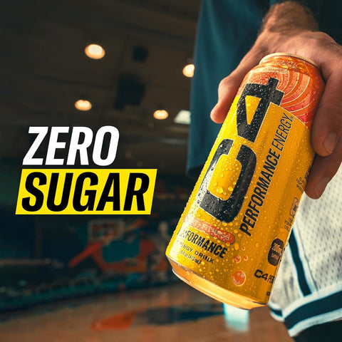 Cellucor C4 Performance Energy Drink  150mg Caffeine with Beta Alanine | Orange Slice |  (12 Pack)
