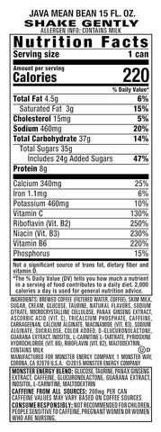 Monster Energy Java Monster Mean Bean, Coffee + Energy Drink(Pack of 12)