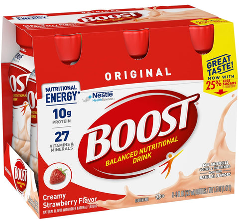 Boost Original Nutritional Energy Balanced Nutritional Drink (6 Count (Pack of 2), Chocolate & Strawberry)