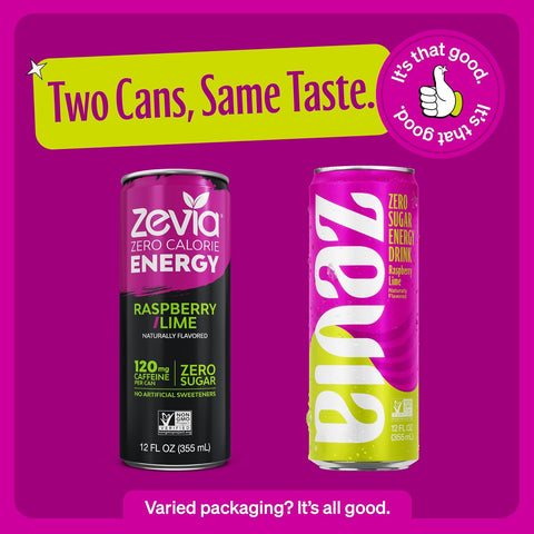 Zevia Energy Raspberry Lime Zero Calorie, 12 oz