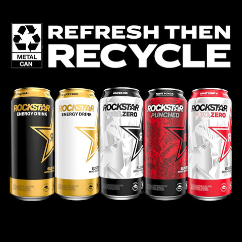 Rockstar Punched Energy Drink, Fruit Punch, 16 Fl Oz (Pack of 12) (Packaging May Vary)