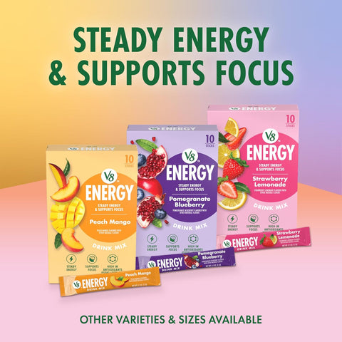 V8 Energy Strawberry Lemonade Energy Drink Powder, .10 oz Packet (10 Count)