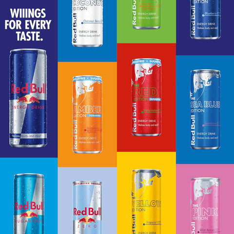 Red Bull Red Edition Energy Drink, Watermelon, with 80mg Caffeine plus Taurine & B Vitamins, 8.4 Fl Oz, Pack of 24 Cans