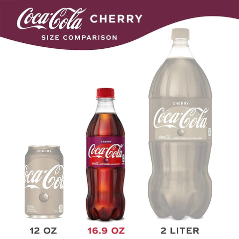 Coca-Cola Cherry Soda Soft Drink, 16.9 fl oz, 12 Pack