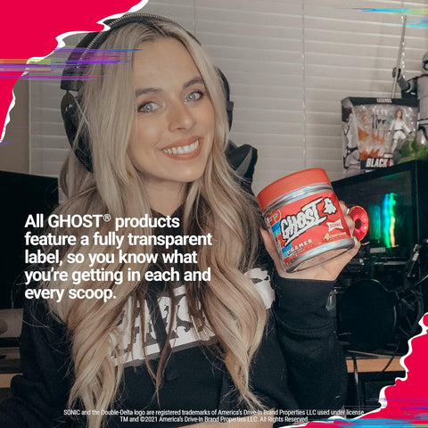 GHOST Gamer Sonic Bundle: Energy and Focus Support Formula - Ocean Water and Cherry Limeade