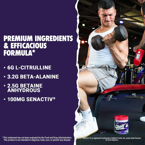 GHOST Legend Pre-Workout Powder, Welch's Grape - 30 Servings – Pre-Workout for Men & Women