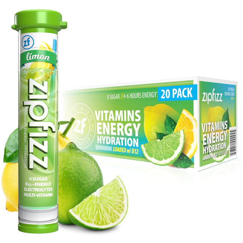 Zipfizz Daily Energy Drink Powder, Fruit Punch, 20 Pack 3-in-1 Sustained Energy, Rapid Hydration, and Essential Vitamins Sugar-Free Electrolyte Powder Contains Vitamin B-12 & Antioxidants