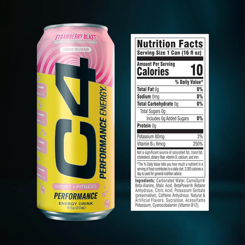 Cellucor C4 Strawberry | Zero Sugar200mg Caffeine with Beta Alanine |(12 Pack)