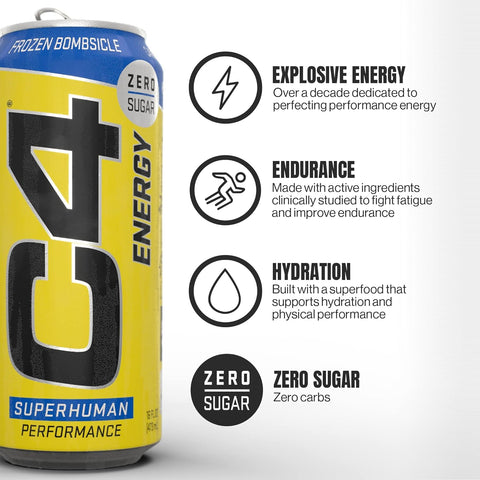 C4 Energy & Smart Energy Drinks Variety Pack, Sugar Free Pre Workout Performance Drink & C4 Energy Drink 16oz (Pack of 12)