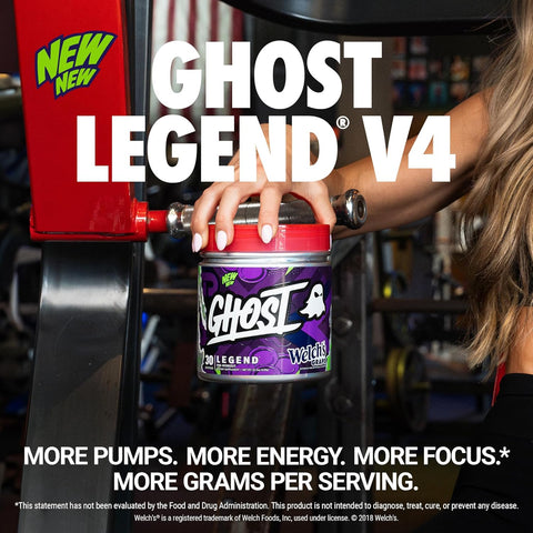 GHOST Legend Pre-Workout Powder, Welch's Grape - 30 Servings – Pre-Workout for Men & Women