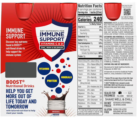 Boost Original Nutritional Energy Balanced Nutritional Drink (6 Count (Pack of 2), Chocolate & Strawberry)