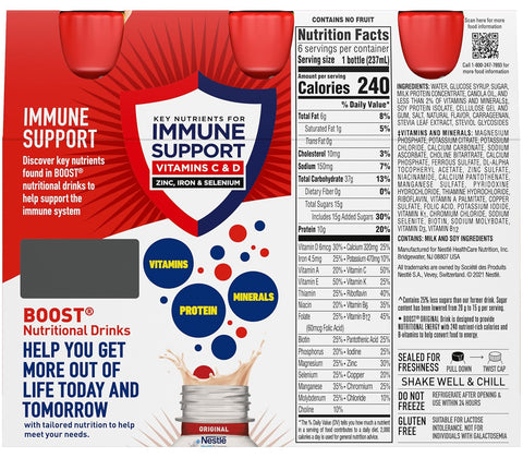 Boost Original Nutritional Energy Balanced Nutritional Drink (6 Count (Pack of 2), Chocolate & Strawberry)