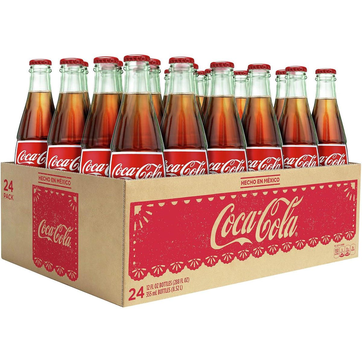 Code de Mexico Coke Glass Bottle, 12 fl oz, 24 Pack